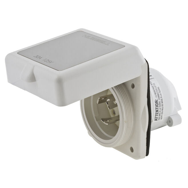 Hubbell Marine Hull Inlet , 50A 125/250V, Non-Metallic
