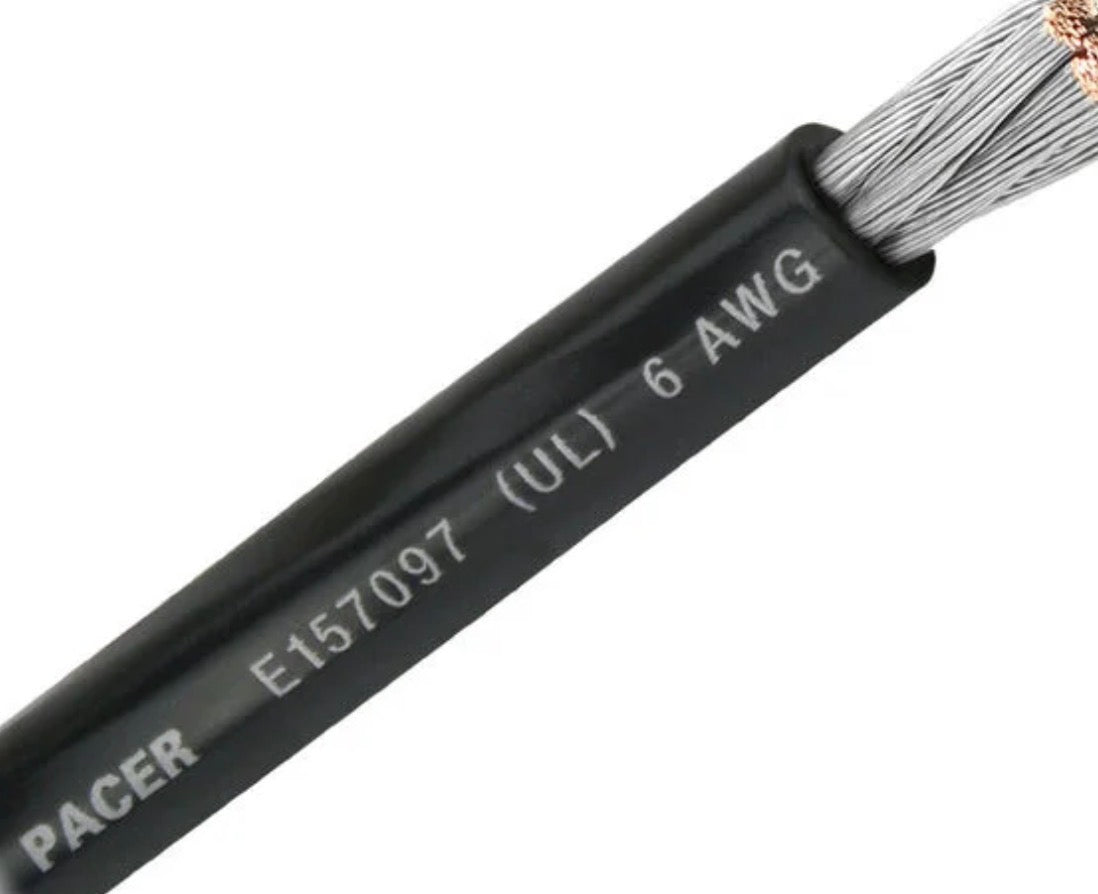 Pacer Tinned Copper Battery Cable 6 AWG 13.6mm2 100FT 30.48M [WUL6BK-100]