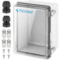 9"x7"x4" Junction Box, Waterproof w/ Clear Hinged Door (Grey)