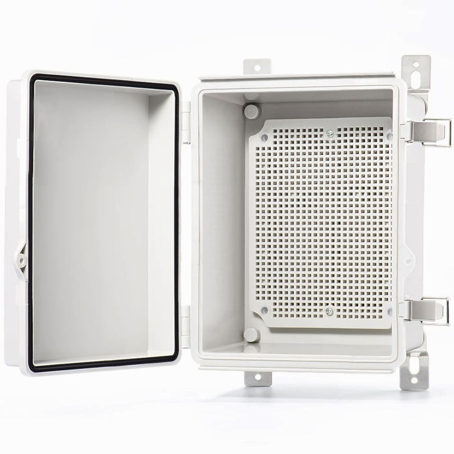 9"x7"x4" Junction Box, Waterproof w/ Hinged Door (Grey)
