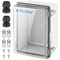 11"x8"x6" Junction Box, Waterproof w/ Clear Hinged Door (Grey)