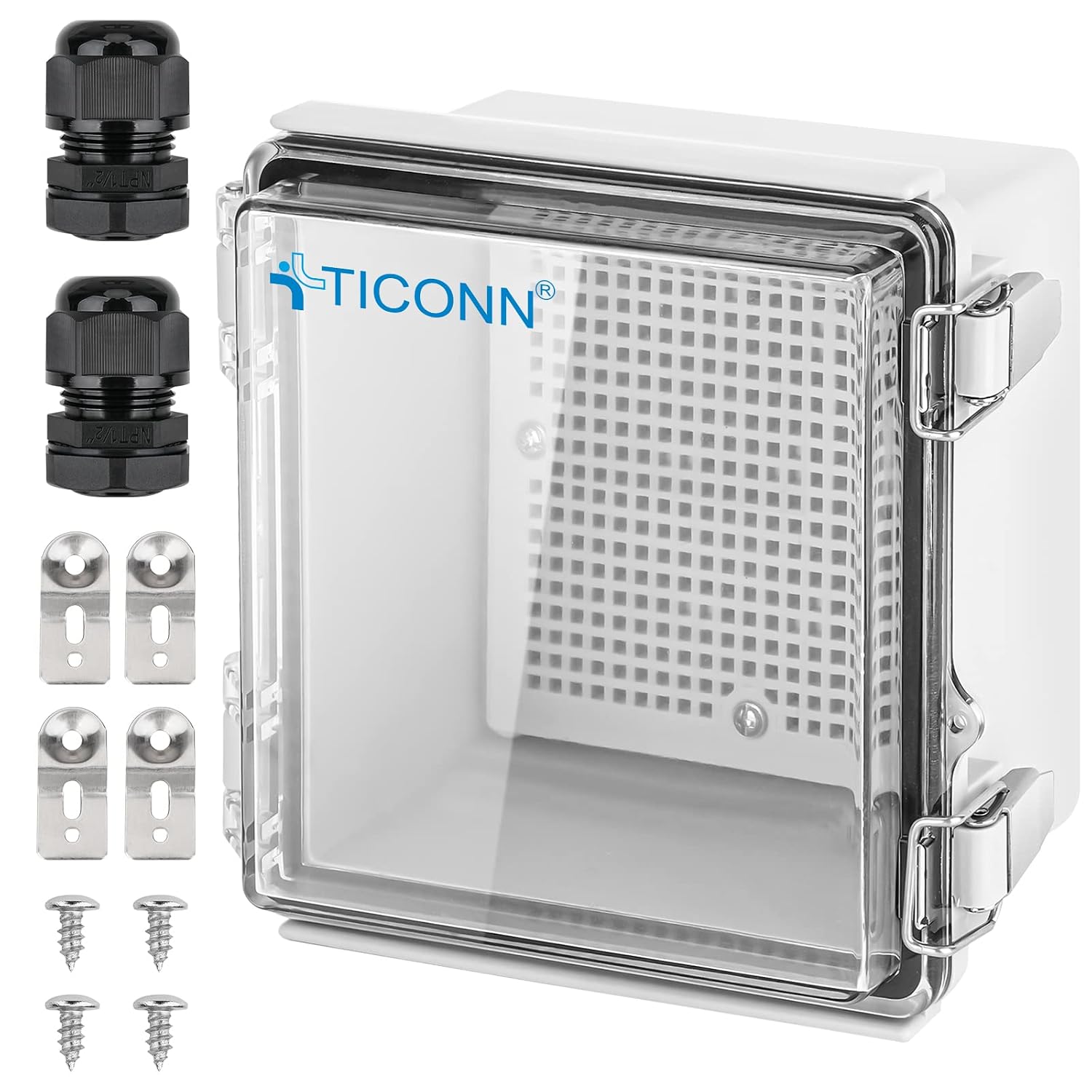 6"x6"x4" Junction Box, Waterproof w/ Clear Hinged Door (Grey)