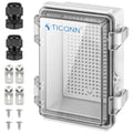 6"x4"x3" Junction Box, Waterproof w/ Clear Hinged Door (Grey)
