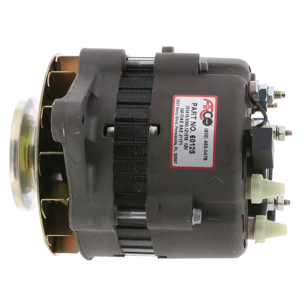 ARCO Marine Premium Replacement Inboard Alternator wSingle Groove Pulley  12V 55A 60125