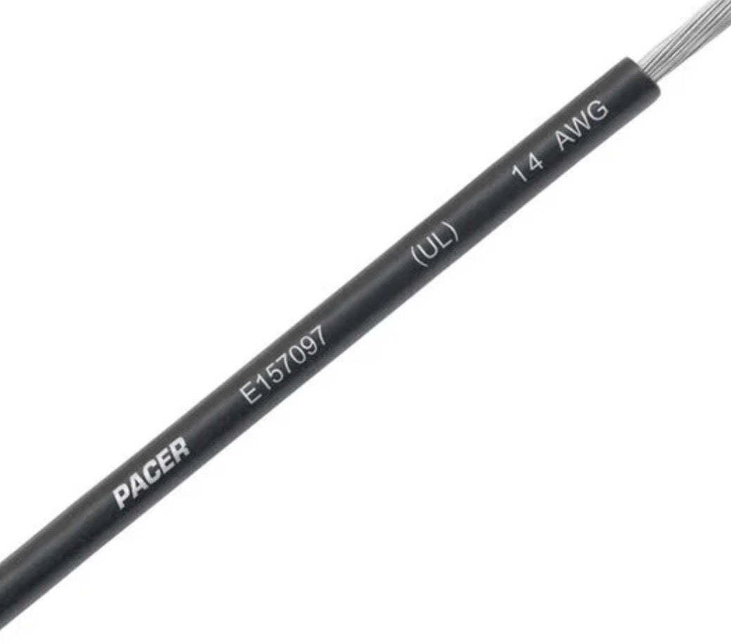 Pacer Tinned Copper Primary Wire 14 AWG 2 mm2 - 100FT 30.48M [WUL14BK-100]