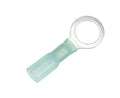 Wire Terminal End; 3/8 Inch Ring Terminal; 16-14 Gauge Wire; Tinned Copper Connector/ Heat Shrink Insulation