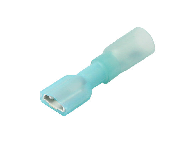 Wire Terminal End; Female Disconnect; 16-14 Gauge Wire; Tinned Copper Connector/ Heat Shrink Insulation