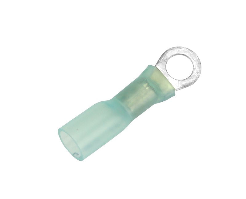 Wire Terminal End; #10 Ring Terminal; 16-14 Gauge Wire; Tinned Copper Connector/ Heat Shrink Insulation