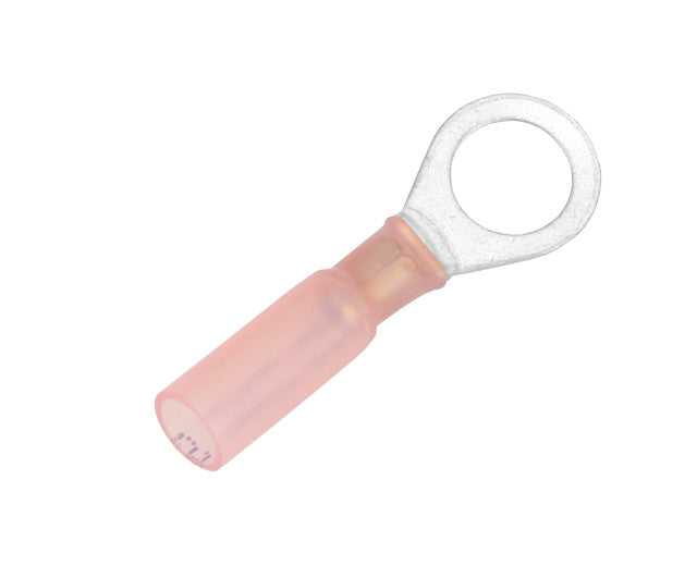 Wire Terminal End; 5/16 Inch Ring Terminal; 22-18 Gauge Wire; Tinned Copper Connector/ Heat Shrink Insulation