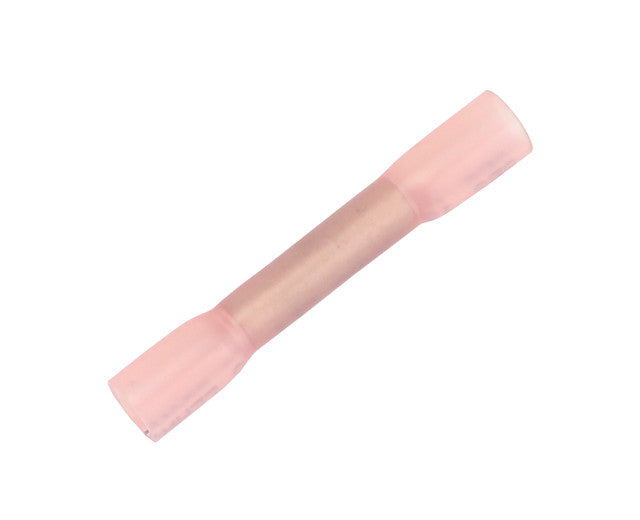 Wire Terminal End; Butt Connector; 22-18 Gauge Wire; Tinned Copper Connector/ Heat Shrink Insulation