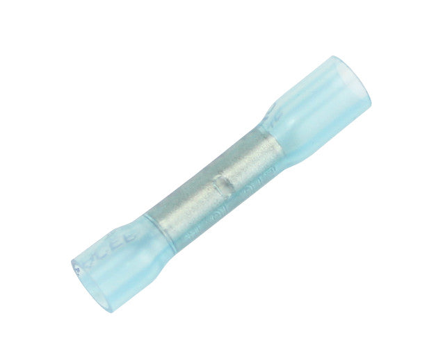 Wire Terminal End; Butt Connector; 16-14 Gauge Wire; Tinned Copper Connector/ Heat Shrink Insulation