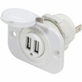 Blue Sea 12/24V Dual USB Charger Socket - 2 USB Ports w/Watertight Cap (White) [1016200]